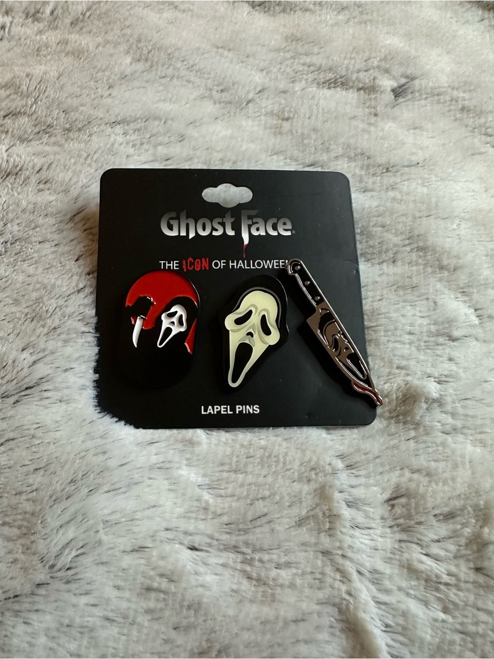 Bioworld Ghost Face Enamel Pin Trio - Black, Silver